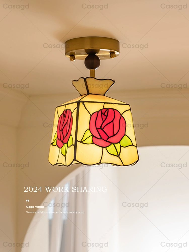 엔틱 식탁조명 스테인드글라스 식탁등 천장 빈티지 램프 무드등 펜던트조명 포인트 - 상품 이미지