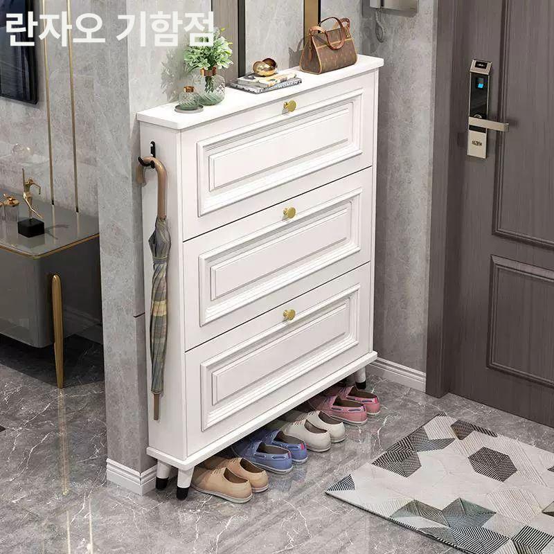 좁은 현관신발장 원룸 틈새 현관수납장 초슬림 아파트 입구 신발정리 문앞 베란다 - 상세 이미지 2