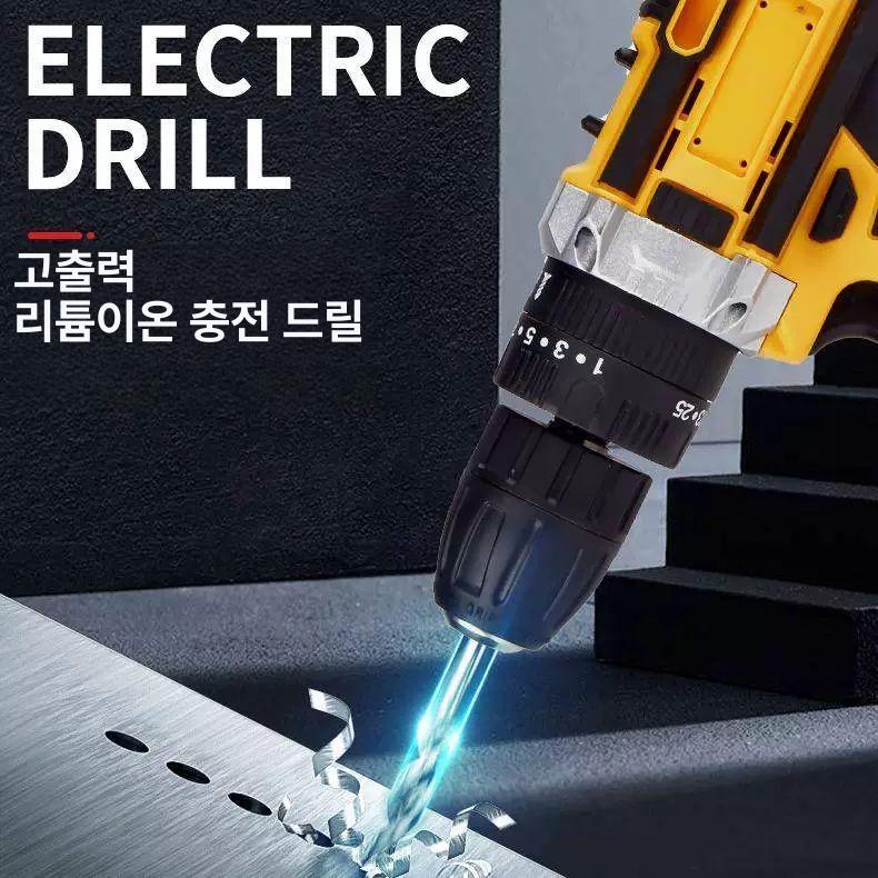 21v 임팩트드릴 무선 충전식 전원 전기 리튬 스크루 배터리 교체 도구 속도 공구용 - 상세 이미지 5