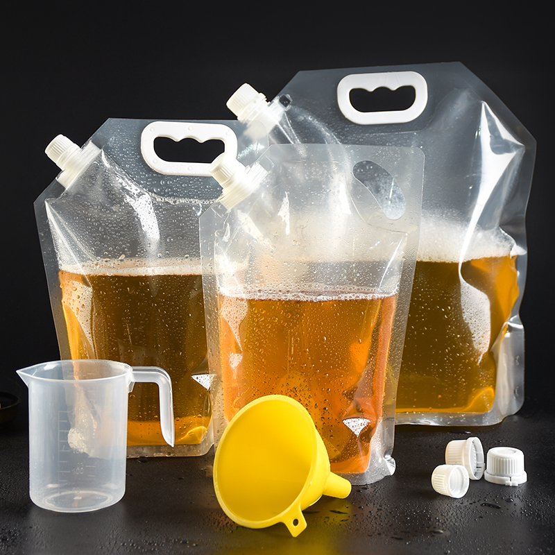 스파우트 파우치 200개 지퍼백 밀폐 테이크아웃 맥주 음료 혀끝 경사 열 식품 비닐백 - 상세 이미지 4