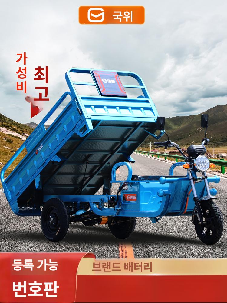 전기 삼륜오토바이 농업용 전동 운반차 삼발이 안전 적재함 삼륜 화물 팜트럭 오토바이 - 상세 이미지 3