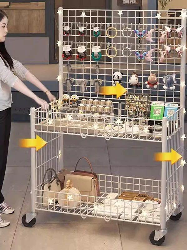 접이식 가판대 이동식 마트 판매대 야시장 부스 스탠드 행사매대 노점상 철제 바구니 행사 - 상품 이미지