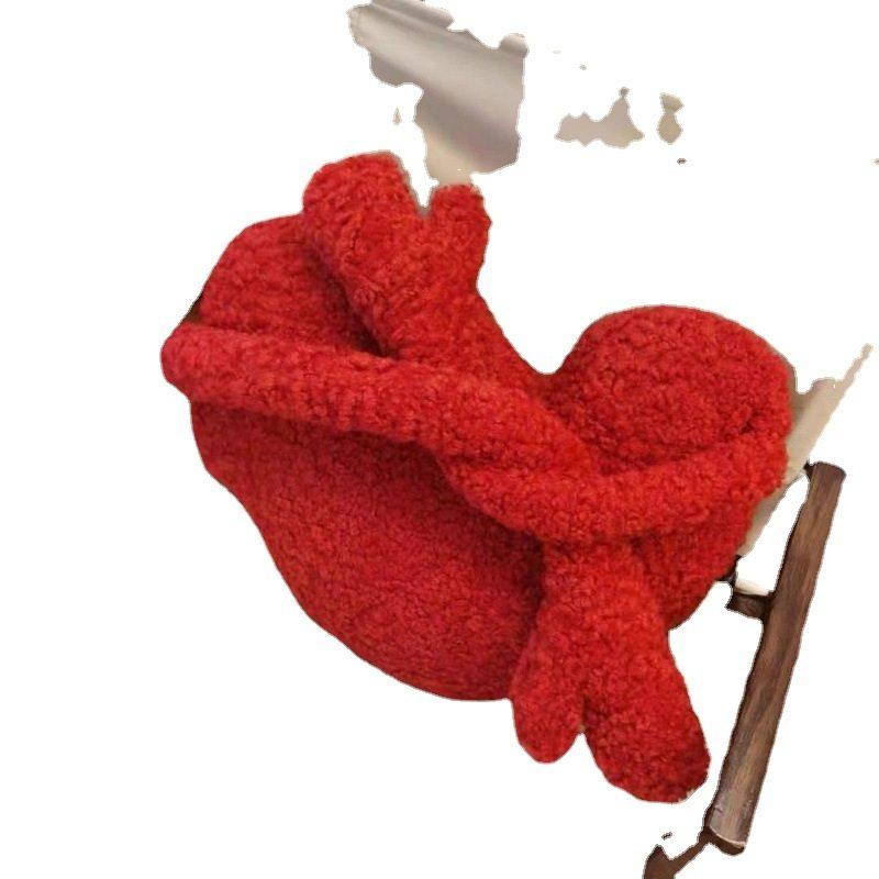 침실 쿠션 하트모양 인테리어 장식용 부드러운 침대 귀여운 플러시 인조 푹신한 - 상세 이미지 5