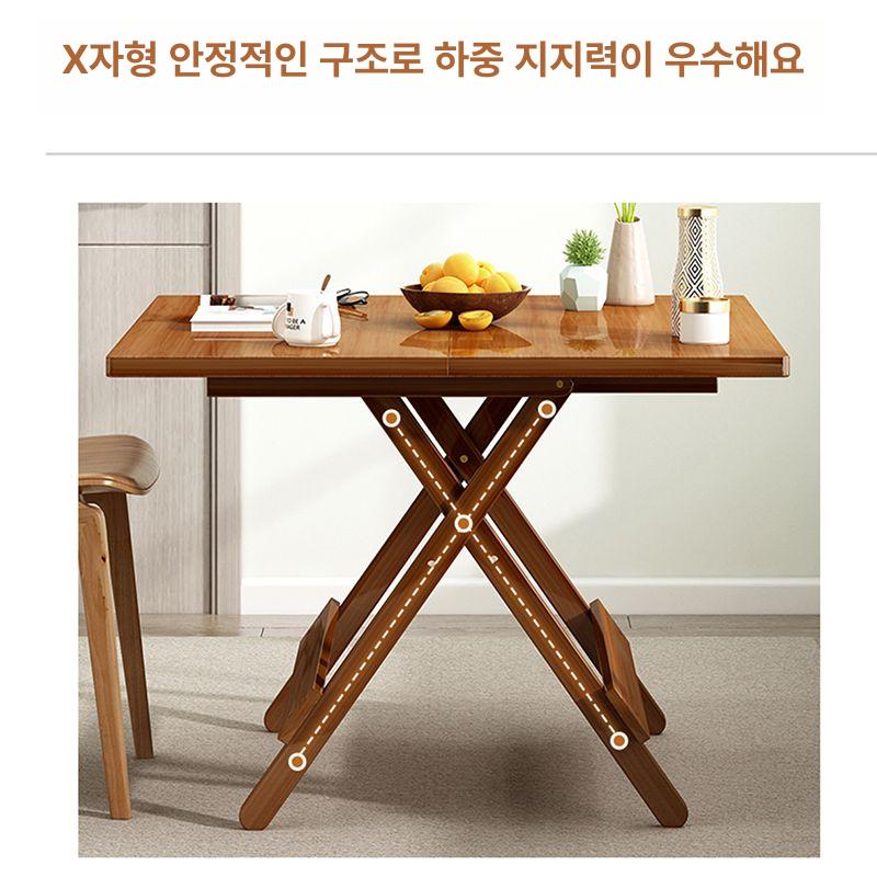 접이식 식탁테이블 원목 가정용 공간활용 원형테이블 확장형 간이 업소용 카페 간편 - 상세 이미지 3