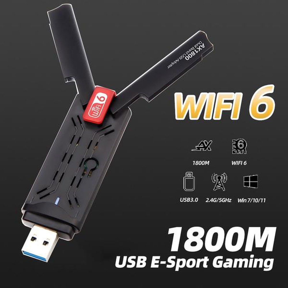 11AX 데스크탑USB 무선 와이파이6 네트워크 본체 USB Zen와이파이 802 1800Mbps 드라이브 와이파이 포켓 와이파이6 본체 B USB 드라이브 - 상품 이미지