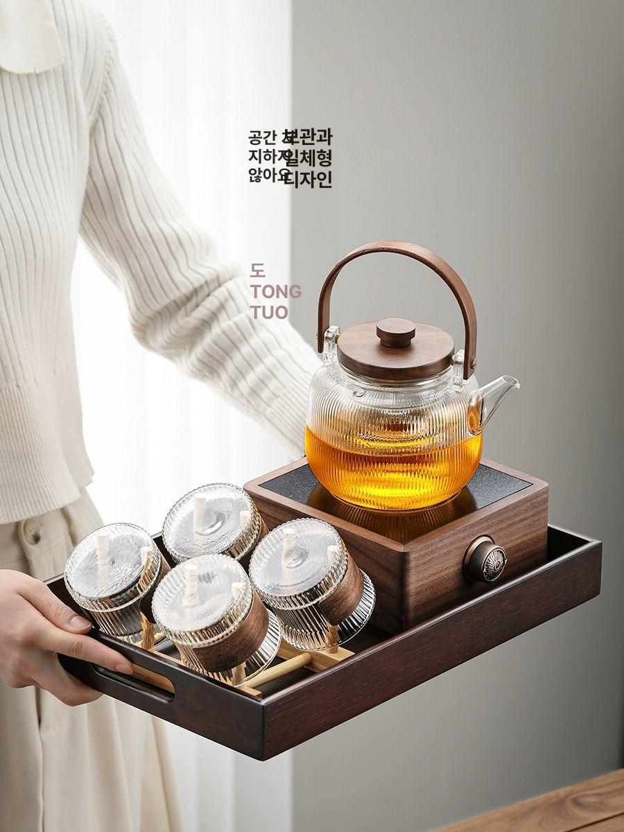 1구 티포트 가정용 티메이커 다도포트 티팟 전기레인지 절연 원형 세라믹인덕션 - 상세 이미지 3