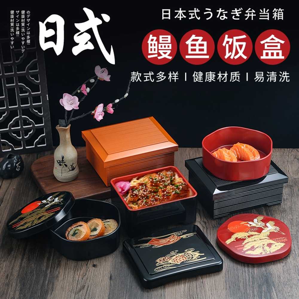 업소용 텐동 찬합 돈부리 벤또 뚜껑 용기 장어덮밥그릇 일식집 일본나무도시락통 식기 - 상세 이미지 2