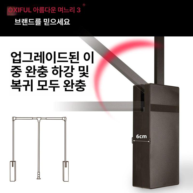 옷장 리프트행거 리프팅 수납 레일 공간절약 걸이대 풀다운 내리는 조절 사이즈 - 상세 이미지 5