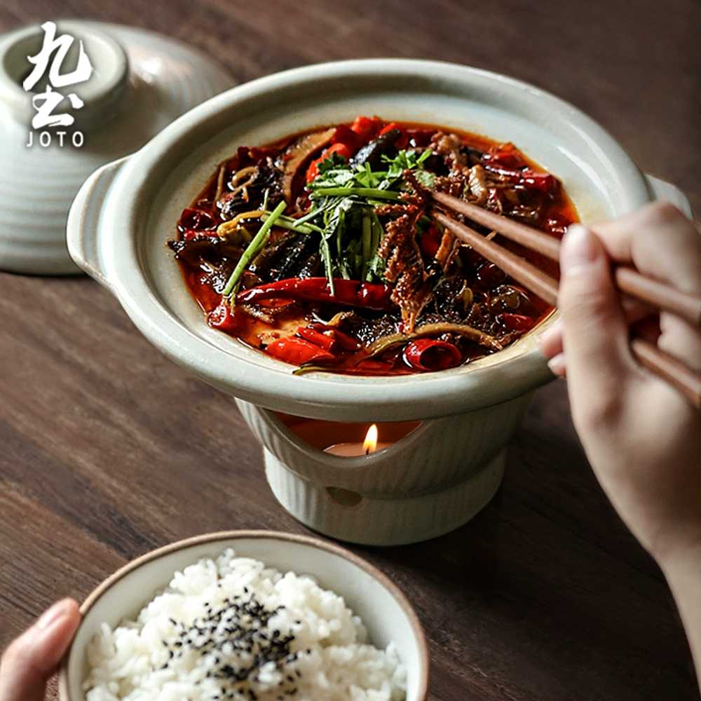 도자기 샤브샤브 업소용 계란찜 식당 파스타냄비 일식 스토브 뚝배기워머 화로 토다원 - 상세 이미지 4