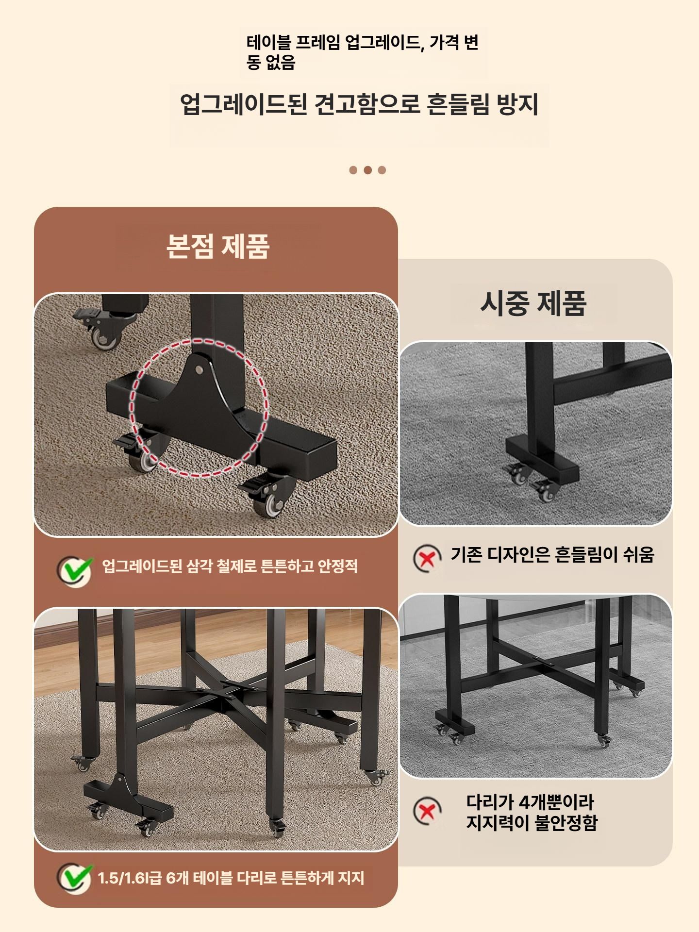 수납형 원형테이블 라운드 접이식탁자 다용도 이동 가정용 사이드테이블 좌식테이블 - 상세 이미지 5