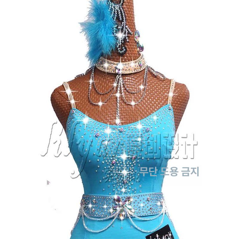 라틴댄스 큐빅 댄스복벨트 라인댄스벨트 허리띠 악세사리 의상 사교 무용 밸리댄스 - 상세 이미지 3