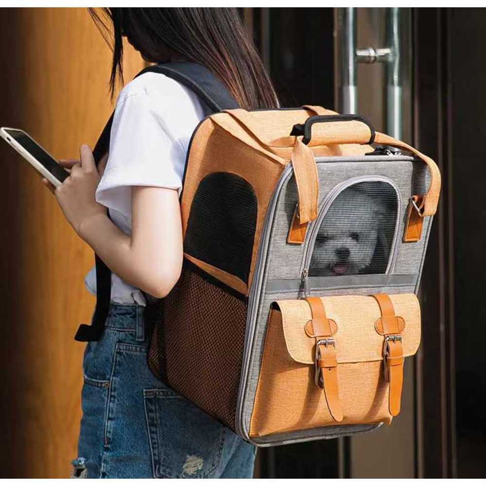 고양이 이동장 반입 외출용 케이지 강아지백팩 배낭 포대기 네모백팩 스누피 위고백 - 상품 이미지