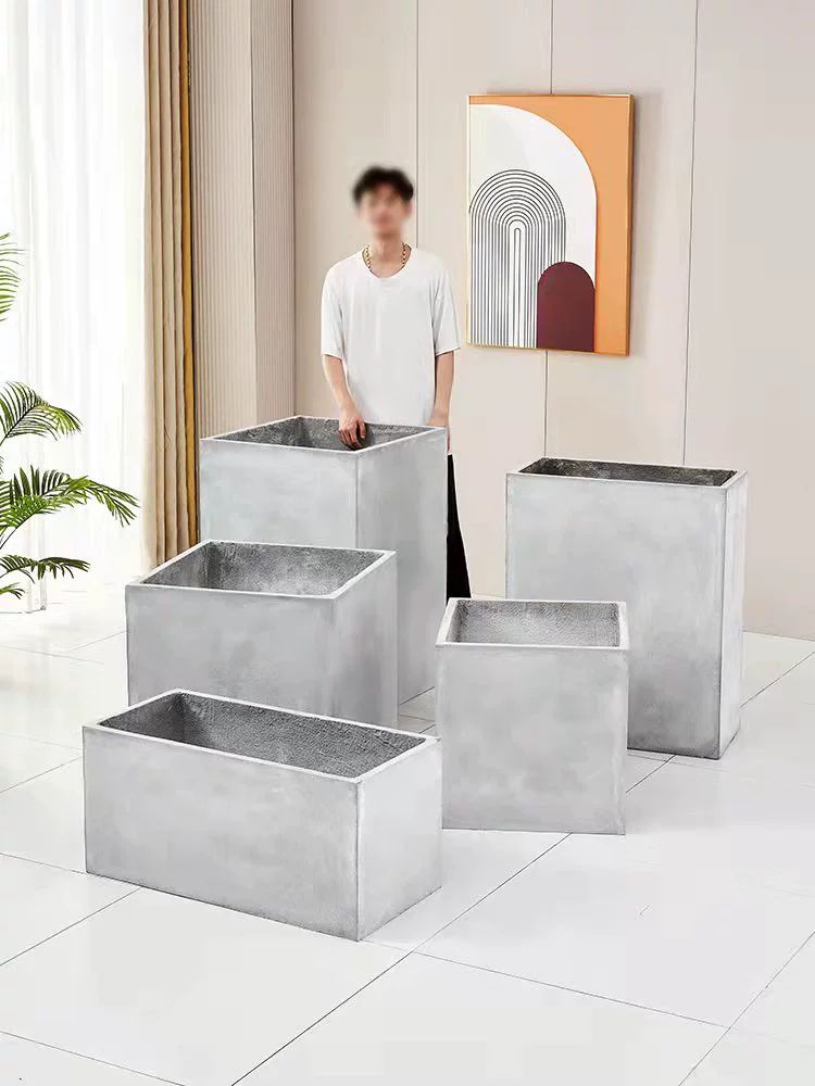 사각 콘크리트화분 검정색 모던 텃밭 플랜터 거실 시멘트 베란다 높이 테라스 야외 - 상세 이미지 4
