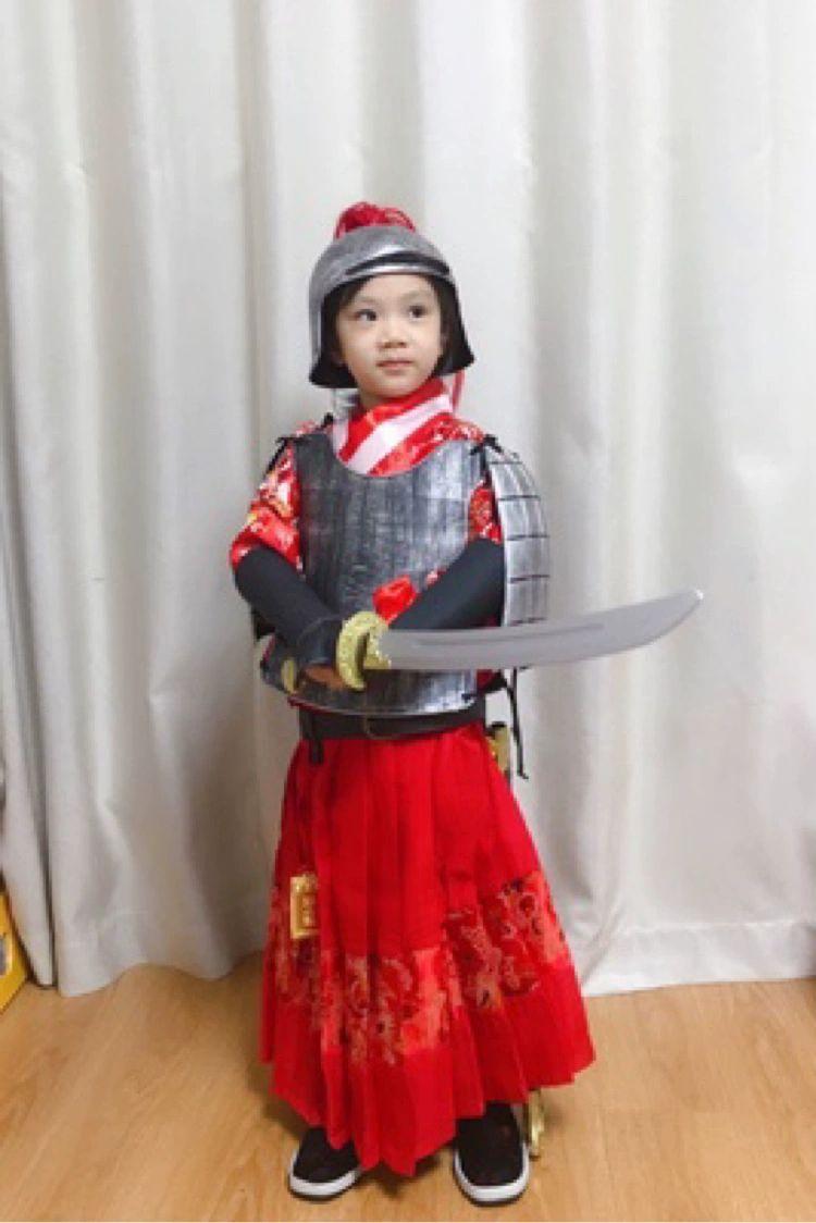장난감 코스튬 드레스 검 공연 갑옷 전통의상 할로윈 숄더 의복 투구 - 상세 이미지 4