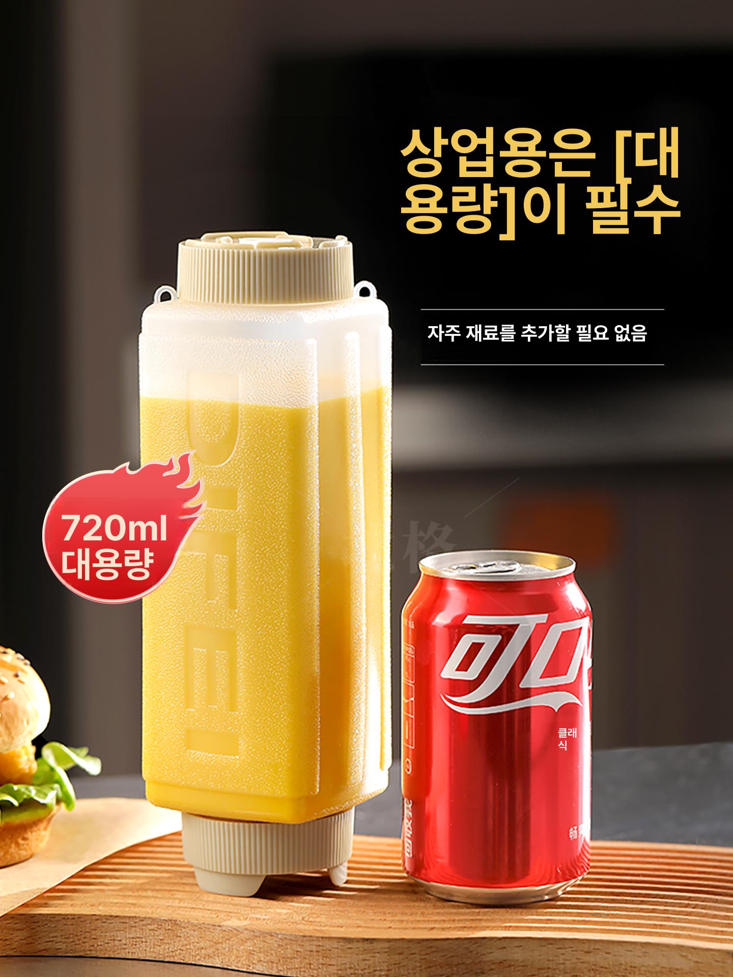 소스 디스펜서 대용량 주방 양념통 시럽 분주기 감자튀김 케찹 짜기 용기 - 상세 이미지 3