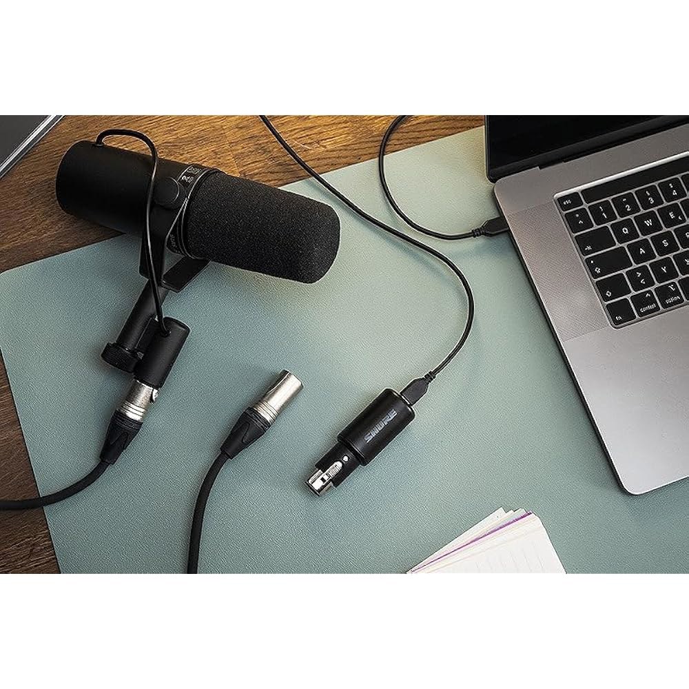 Shure MVX2U XLR-to-USB 디지털 오디오 인터페이스, 헤드폰 잭, 60dB 게인, 무지연 모니터링, 48V 팬텀 전원, ShurePlus 앱, USB-C 케이블 - 상세 이미지 2