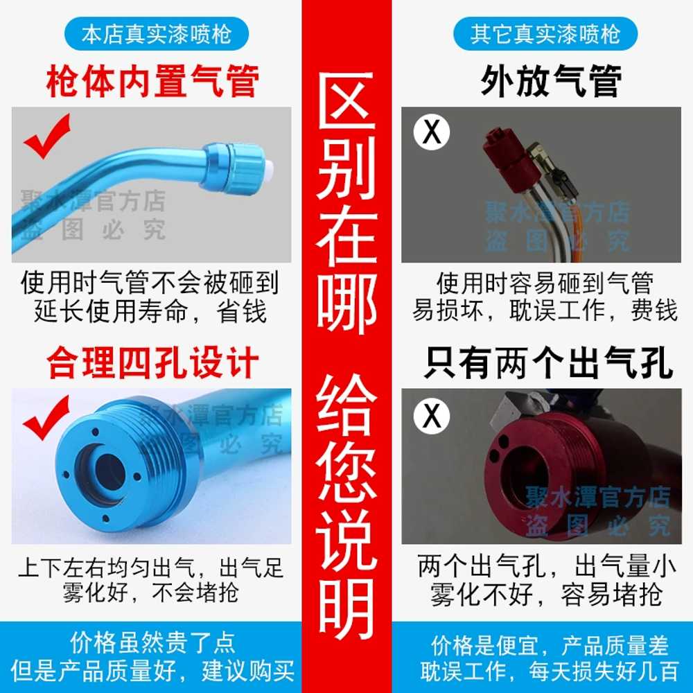 스프레이건 뿜칠 전기 균열 에어브러시 석재 분사 공압 오일스테인 페인트후끼 분무기 - 상세 이미지 4