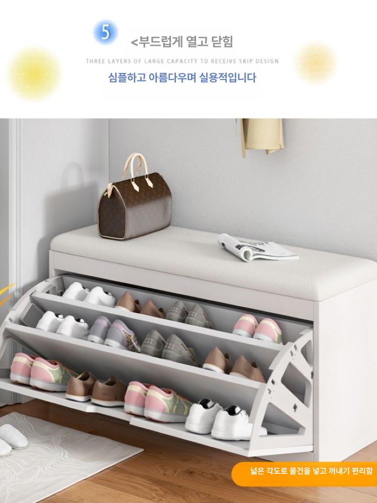 신발장 폴딩식 현관 수납장 좁은공간 원룸 슬림형 운동화 보관 키큰 선반 - 상세 이미지 4