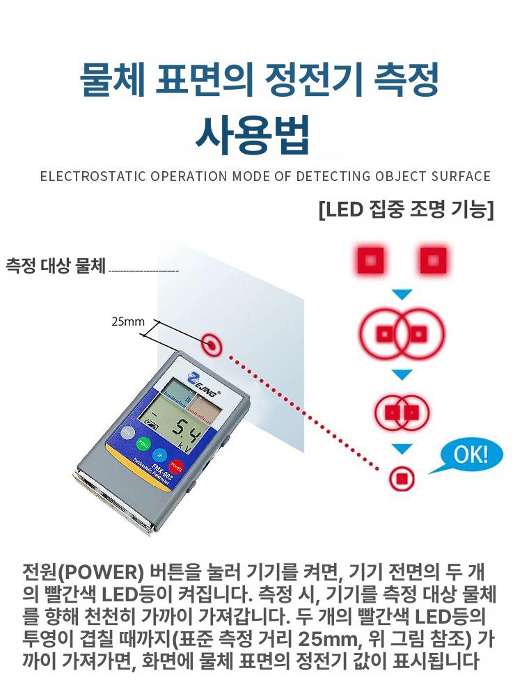 시험기 정전기테스터기 표면저항측정기 전압 절연 디지털 정전기측정기 검사기 - 상세 이미지 4