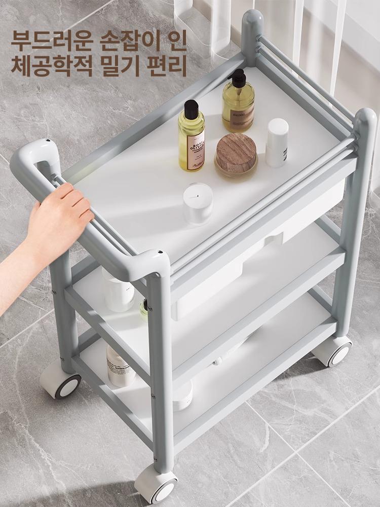 미용실 미니수납함 수납트레이 바퀴달린 다용도 트롤리 소품정리함 미니화장대 - 상세 이미지 4