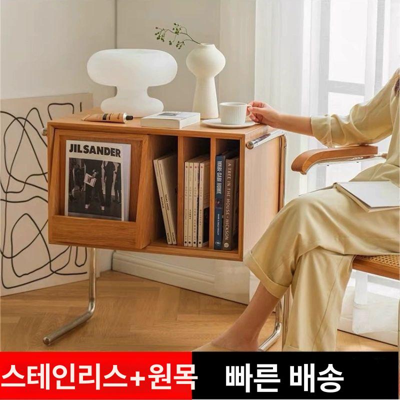 lp 장식장 우드 보관 빈티지월넛 꽂이 판 수납함 정리 매거진랙 협탁 수납장 레코드 - 상세 이미지 2