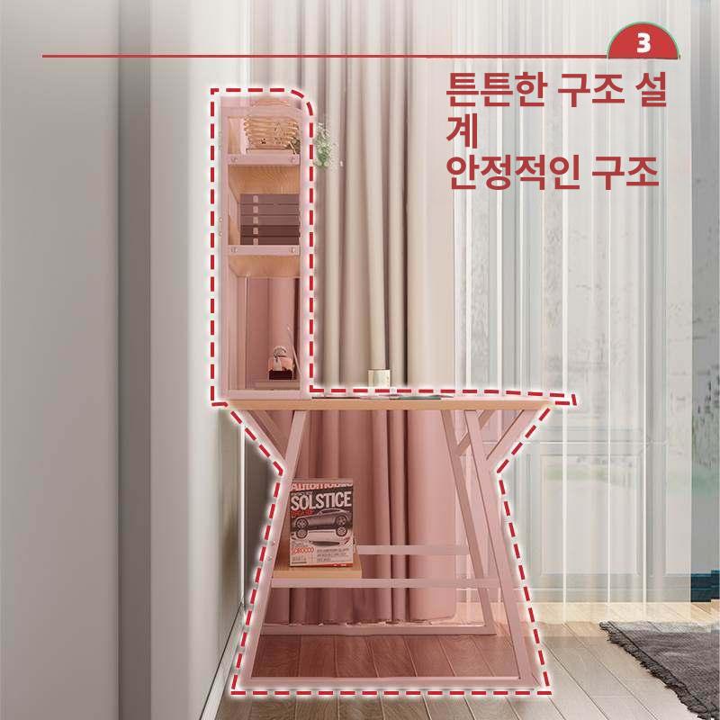 원목 2단 책상 선반 학생 공부방 거실 데스크 수납 정리 선반형 - 상세 이미지 2