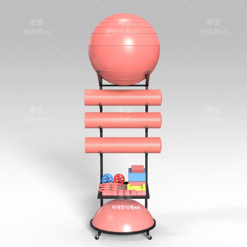 폼롤러 거치대 요가 체육관 정리 보관함 바구니 헬스장 진열대 정리대 벽걸이 수납장 이동식 - 상세 이미지 3