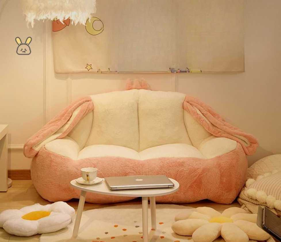 좌식 쇼파 토끼 쿠션 매트리스 대형 원룸 침대 인테리어 레저 거실 침실 바닥 독서 - 상품 이미지
