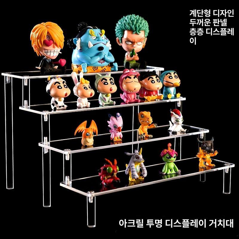 다층 아크릴선반 계단형 진열대 정리 거실 사다리형 청소 전시용쇼케이스 장식 계단식 - 상세 이미지 2