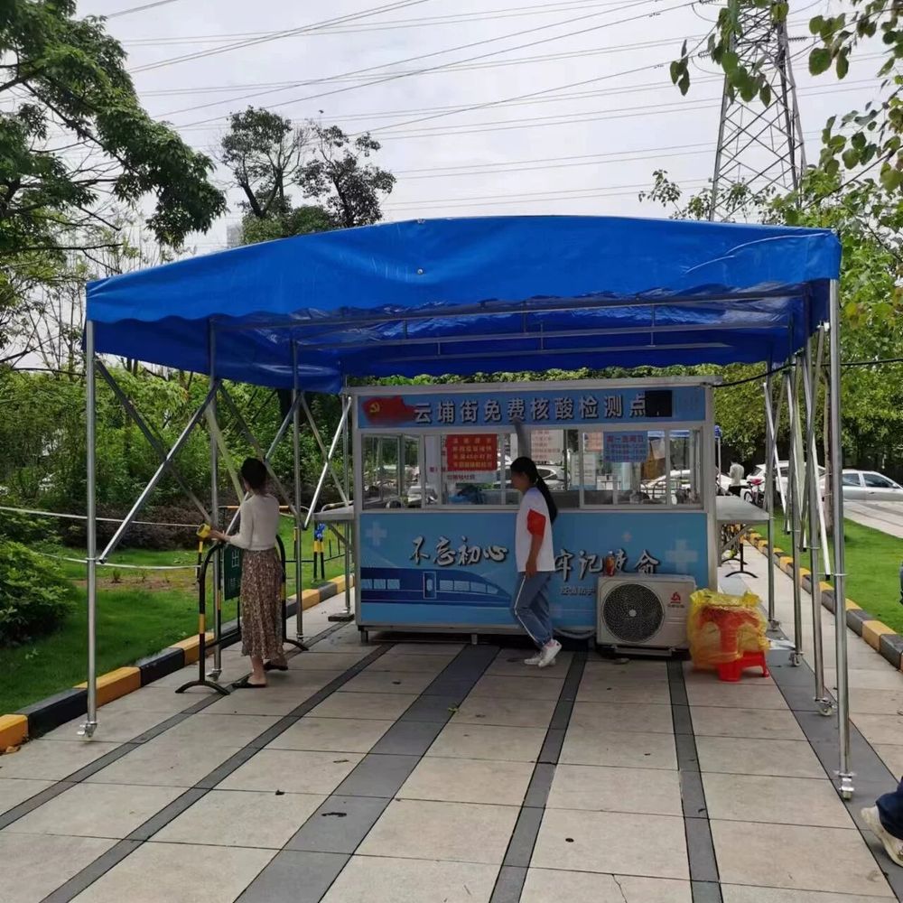 행사용 주차용텐트 임시 그늘막 간이차고 주차장 차량캐노피 간이창고 차광막 자바라 - 상세 이미지 4