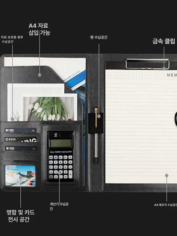 비즈니스 영업사원 파일형 서류 다이어리 휴대용 - 상세 이미지 4