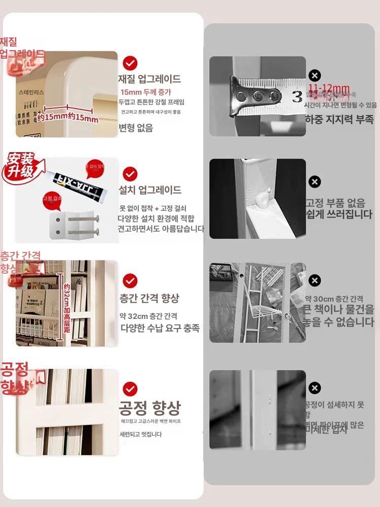 문뒤수납 까꿍선반 미니 사이즈 다용도 책꽂이 보조 공간활용 문뒤선반 - 상세 이미지 2