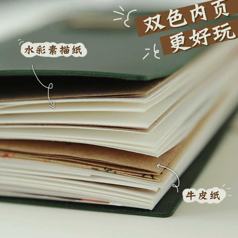 감성 가죽 일기장 클래식 바인딩 데코 꾸미기 플래너 북유럽 다이어리형 레트로 - 상세 이미지 3