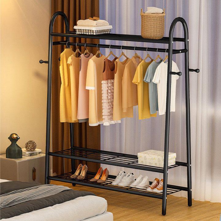 선반행거 튼튼한 폴딩 이동 수납 접이식 우드 이동행거 옷방 빨래 헹거 매장 선반 행거 - 상세 이미지 2