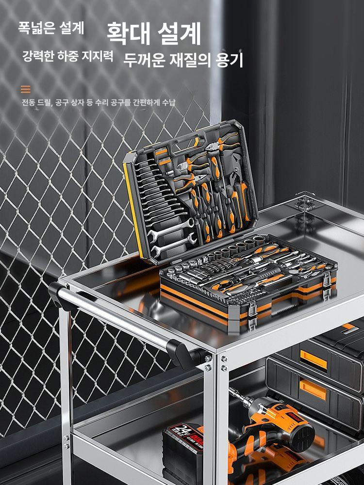 스텐 카트 이동 선반 이동식 진열대 틈새 이동선반 바퀴달린 병원 수납 접이식 서빙카트 - 상세 이미지 5