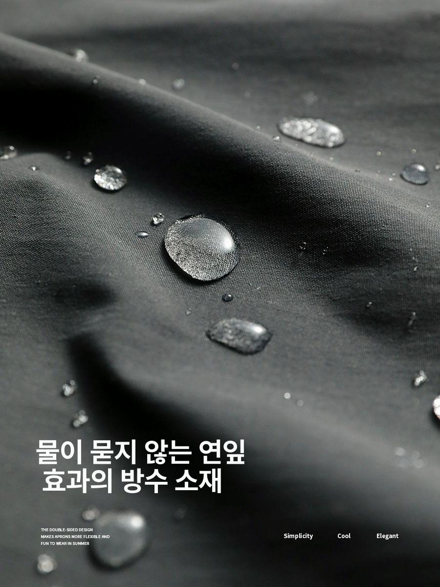 일본식 방수 앞치마 주방 긴소매 가정용 방수앞치마 카페 방지 에이프런 가죽 미용 긴 허리 - 상세 이미지 3