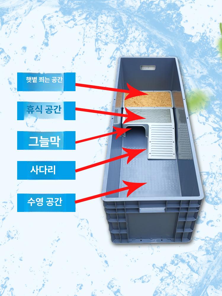 거북이 쉼터 철제 반수생 플라스틱 어항 아크릴 수조 파충류 대형 계단 수중 수족관 - 상세 이미지 4