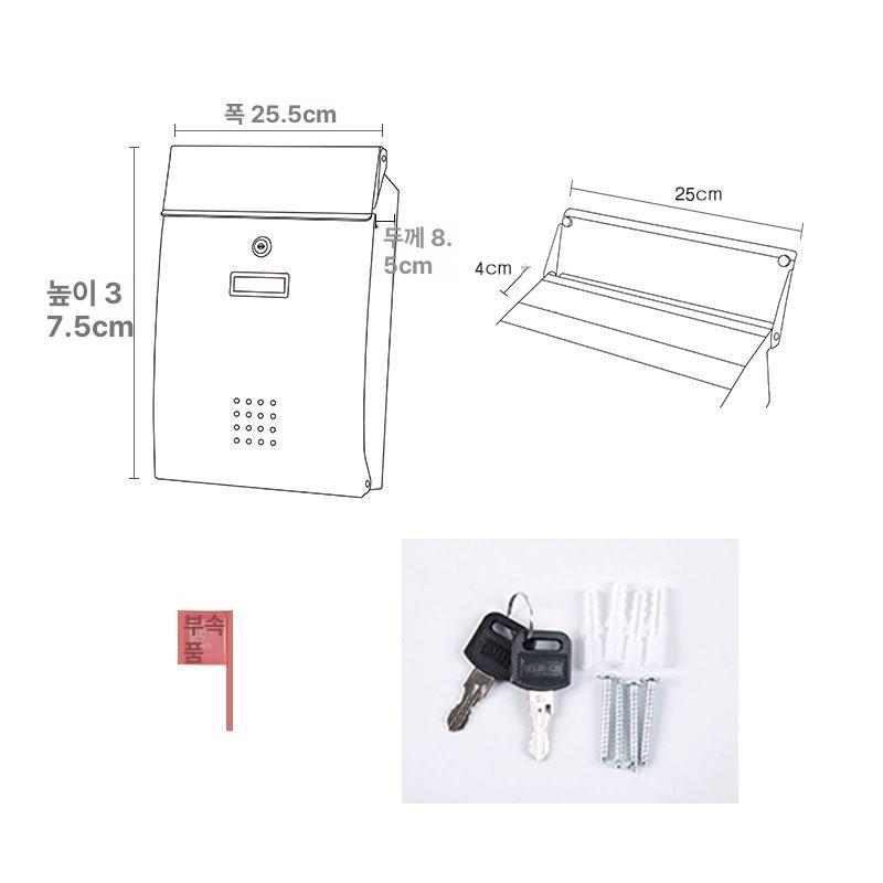 철제 우편함 레트로 엔틱 인테리어 카페 대형 소품 빈티지 북유럽 전원주택 펜션 우체통 - 상세 이미지 5