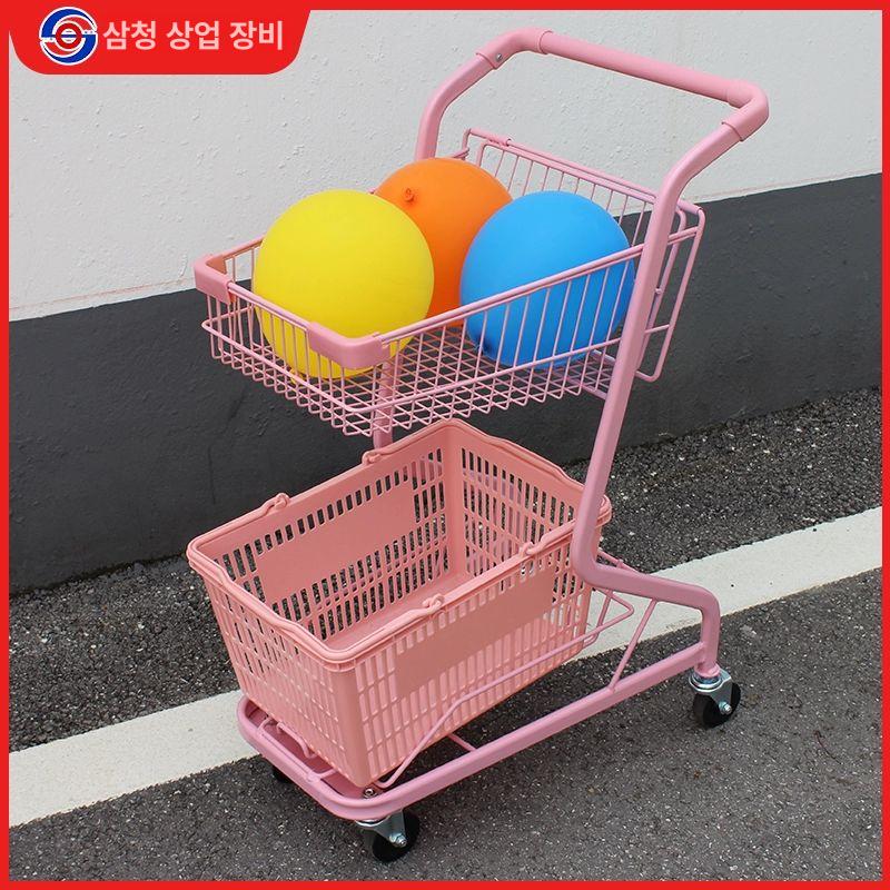 마트 시장바구니캐리어 성인용 미니카트 가방 핸드카트 미니쇼핑카트 편의점 세바퀴 - 상세 이미지 3