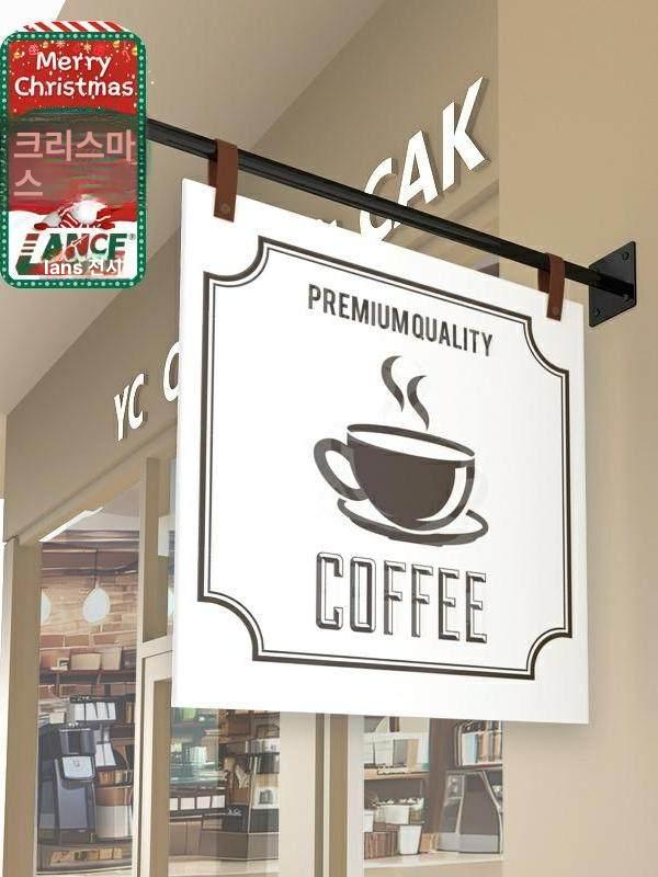 플래그간판 행잉간판 돌출 골드 깃발 간판 미용실 인테리어 가게 돌출형 플래그 디자인 - 상세 이미지 3