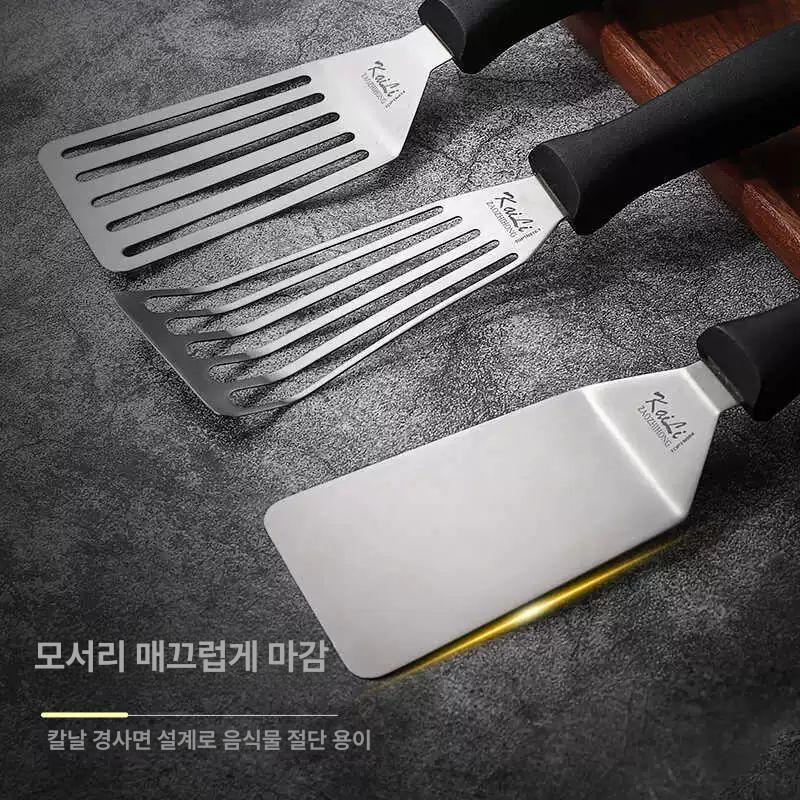 뒤집게 트라이앵글뒤집개 주걱 구멍 삼각 뒤지개 핸들 펀칭 리벳 서양식 스텐뒤집개 - 상세 이미지 4