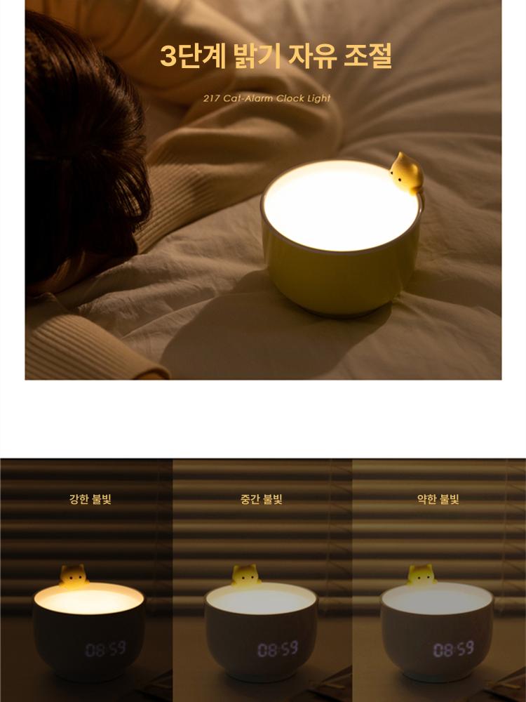 3D 알람 무선 LED 온도 탁상시계 달력 코드리스 날짜 무드등 야간 침실 스누즈 - 상세 이미지 5
