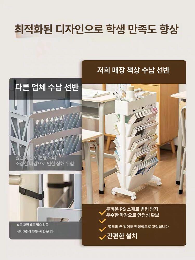 책상 사이드 수납 틈새 소파 이동식 티테이블 사이드테이블 데스크 간이 슬림 탁자 원목 - 상세 이미지 5