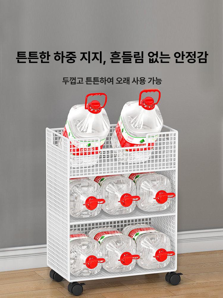 바퀴달린 선반 서랍장 책상밑 사무실 화이트 홑겹 수납 보관함 정리함 바닥형 거실 - 상세 이미지 5