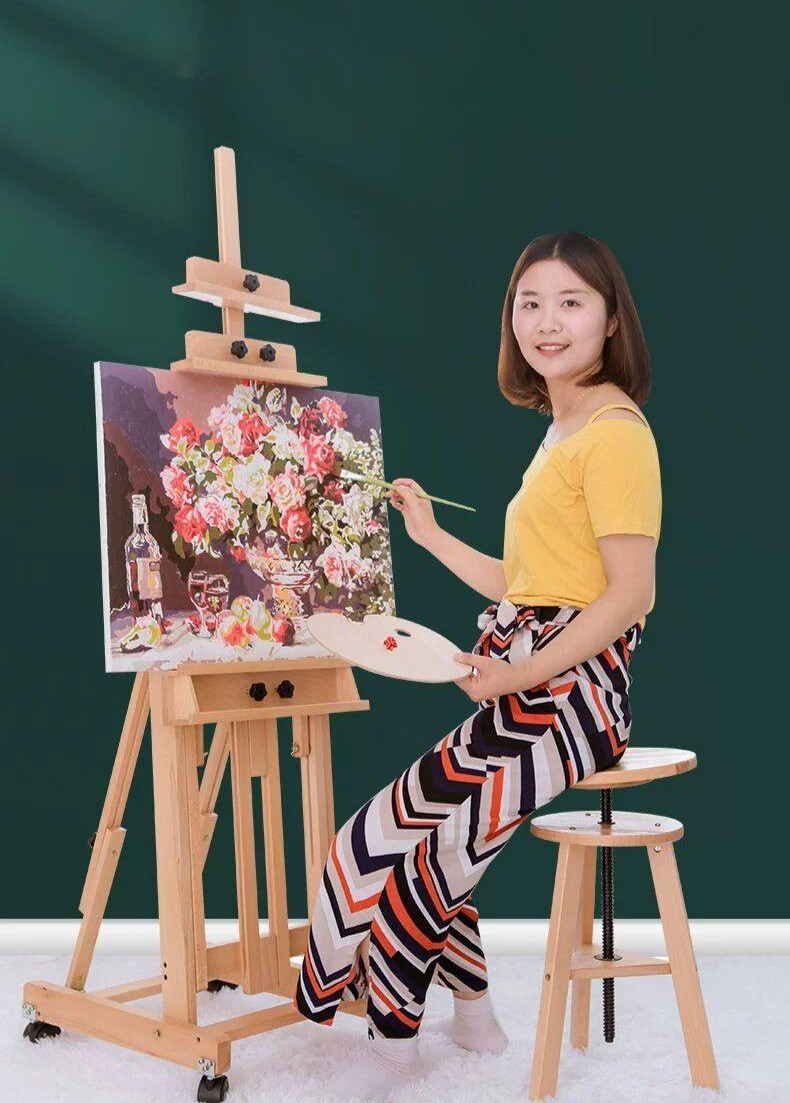 원목 이젤 거치대 스튜디오용 받침대 그림 드로잉 작업대 탁상 다용도 전시 스케치 - 상품 이미지