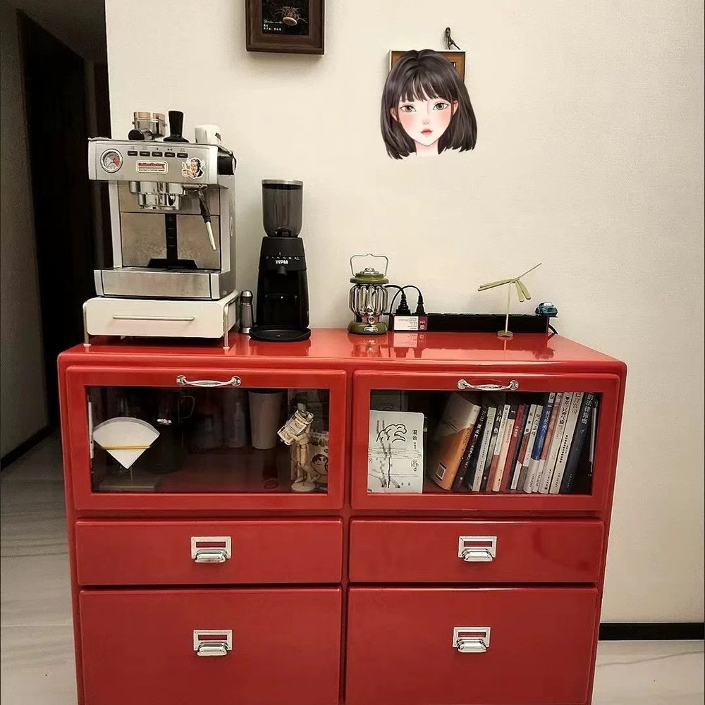 메탈 서류장 빈티지 장식 레트로 침실 거실 보관 디스플레이 캐비닛 - 상세 이미지 2