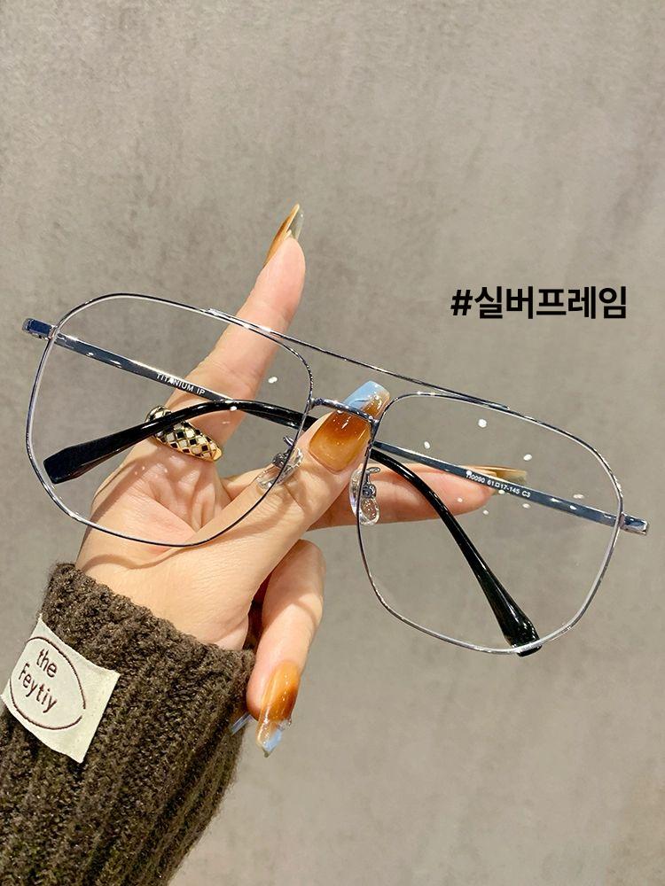 티타늄 빅사이즈 안경테 160mm 초경량 갈색 블루라이트차단 무도수 남성용 이미지 7