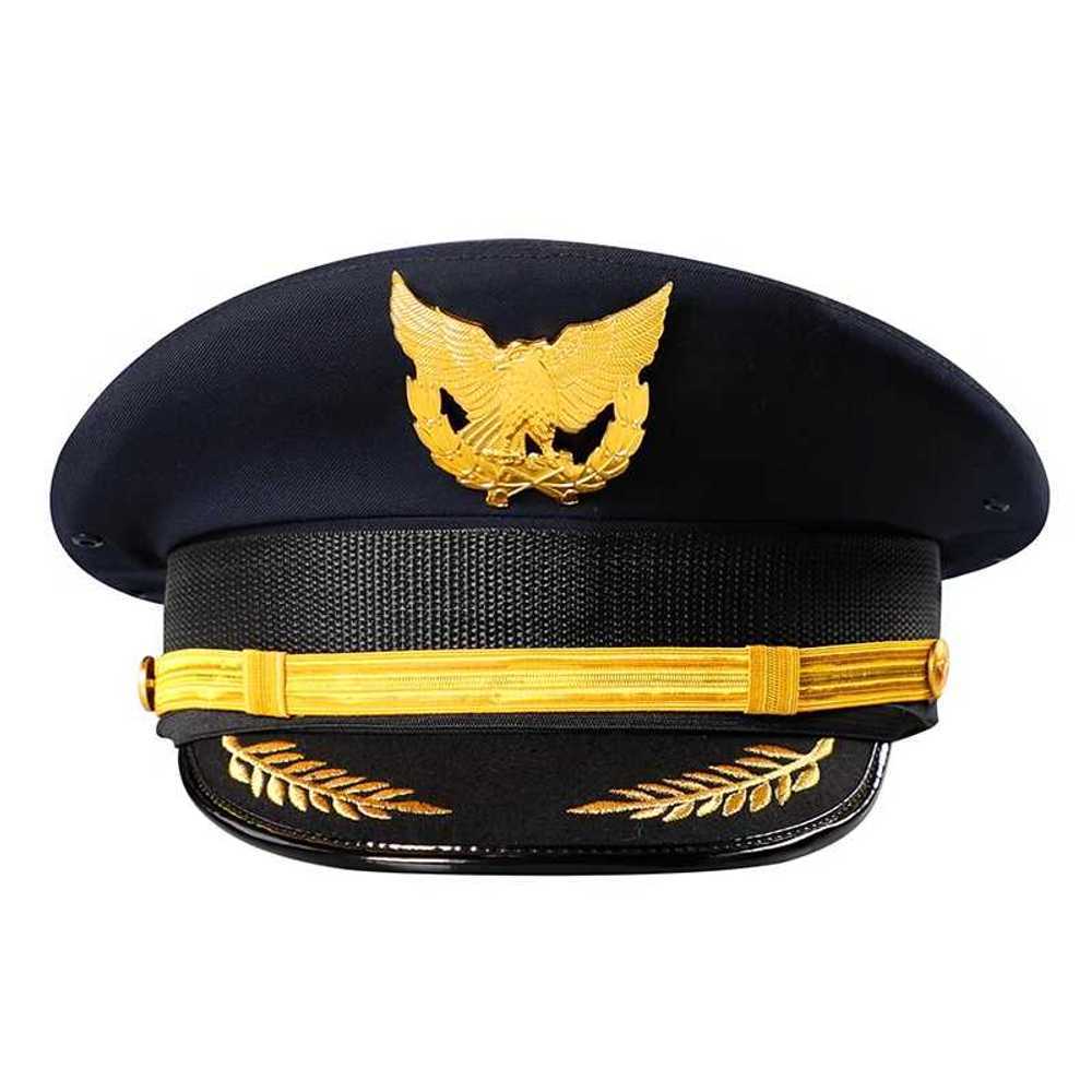 캡틴 항공 비행기 챙 블랙 파일럿 코스프레 여름 볼캡 야구모자 워싱 자수 해군 무지 - 상품 이미지