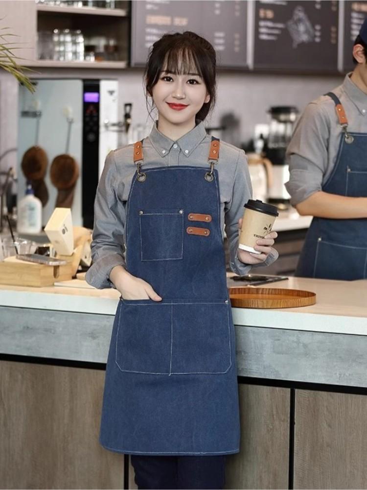 미술용 앞치마 성인용 내츄럴 에이프런 긴 미술용앞치마성인 순면직물 공방용 유화 미술앞치마 - 상세 이미지 2