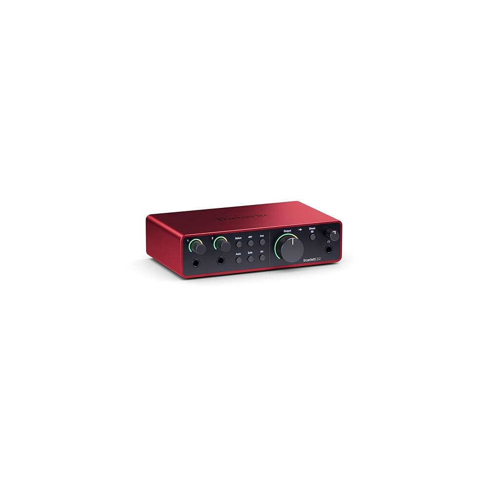 녹음, 작곡, 스트리밍 및 팟캐스트를 위한 Focusrite Scarlett 2i2 4세대 USB 오디오 인터페이스 u2014 고충실도, 스튜디오 품질 녹음 녹음에 필요한 모든 - 상품 이미지